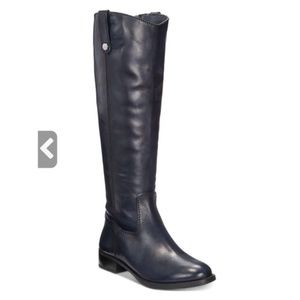 INC Fawne wide calf riding boot dark navy blue NIB